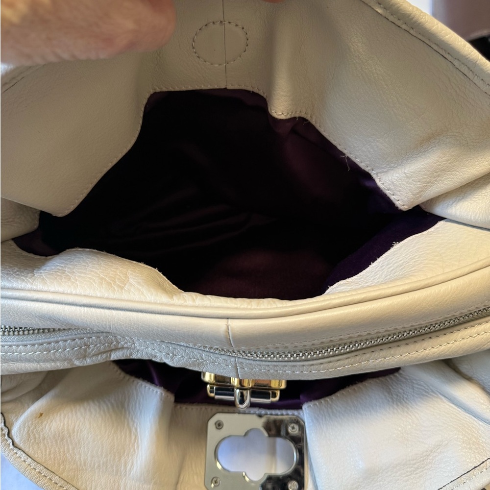 B. Makowski cream, genuine leather satchel. - Picture 8 of 11
